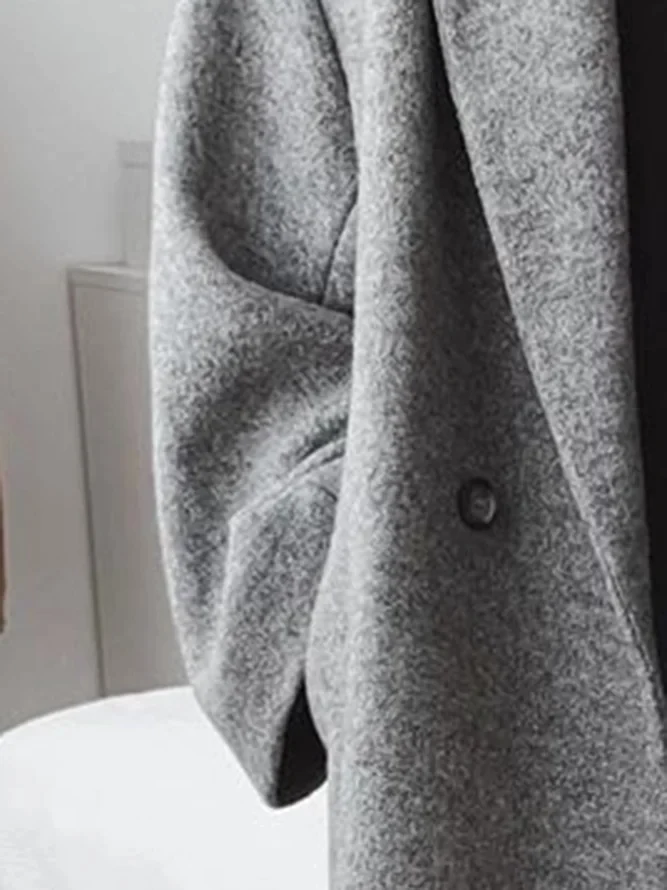 Women's Oversized Longline Coat with Double-Breasted Front