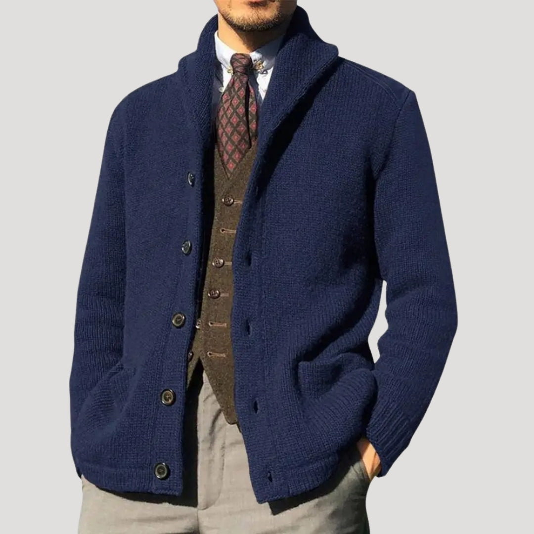 Men’s Classic Shawl Collar Cardigan – Soft Knit Button-Up Sweater