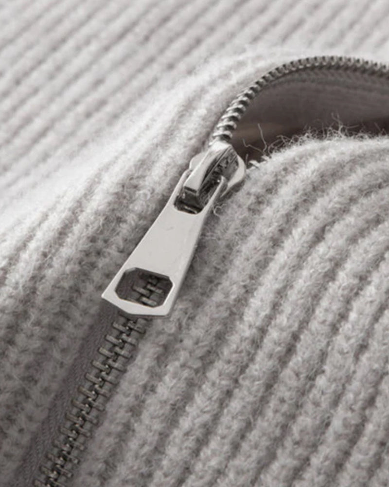 men’s knit sweater, half zip jumper, ribbed knit, cotton blend, casual winter wear