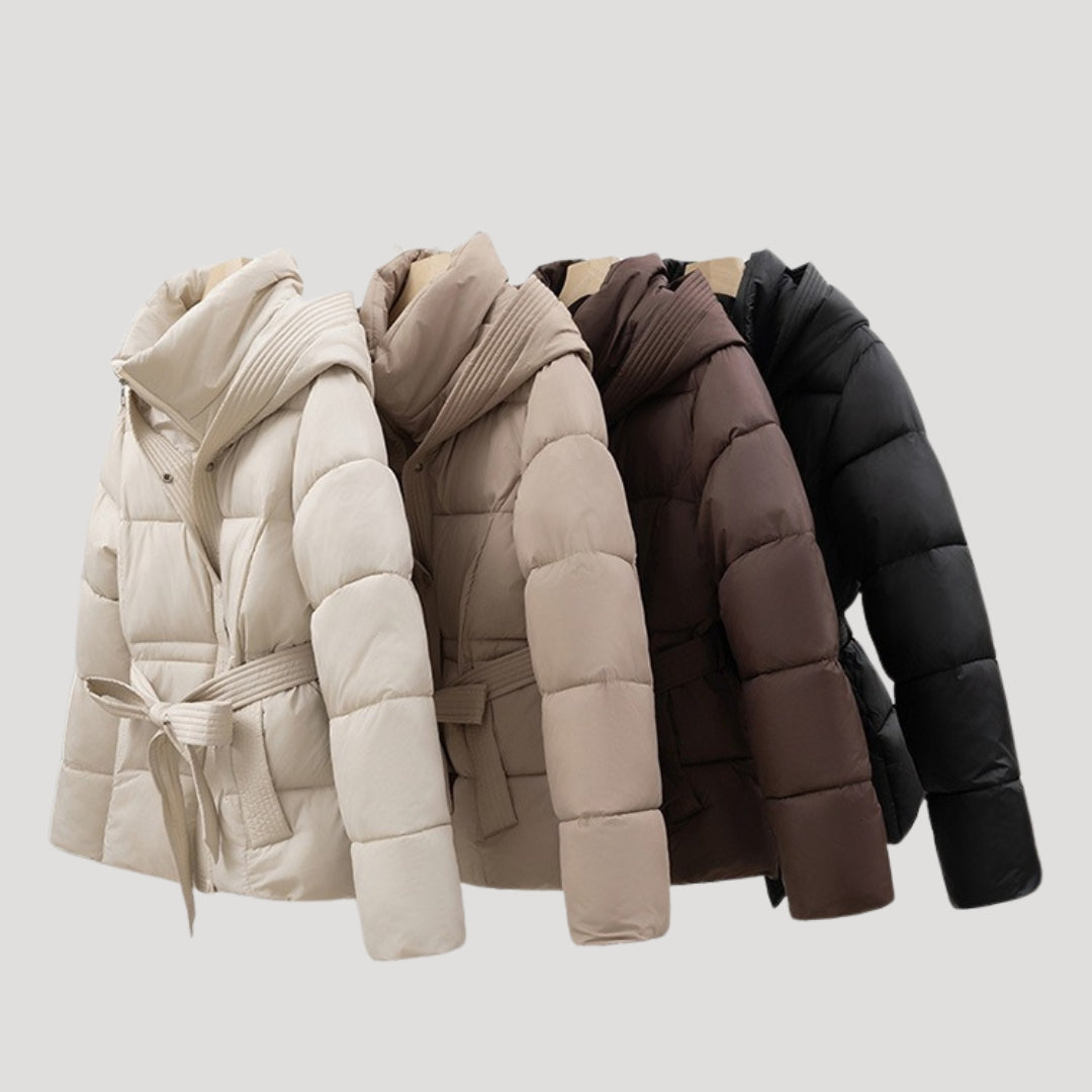 Women’s Belted Puffer Jacket – Warm Winter Comfort Edition