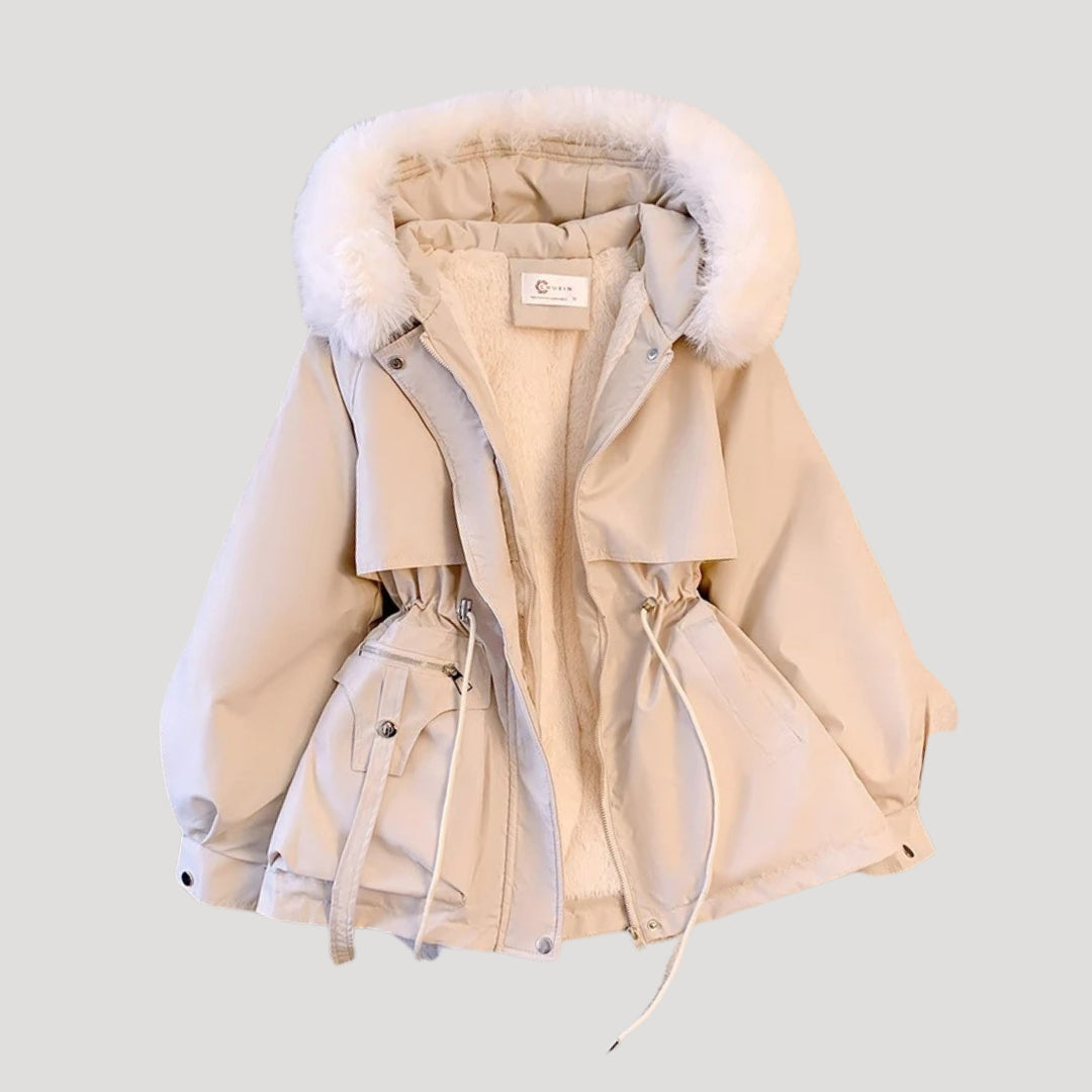 Women’s winter parka coat faux fur hood jacket