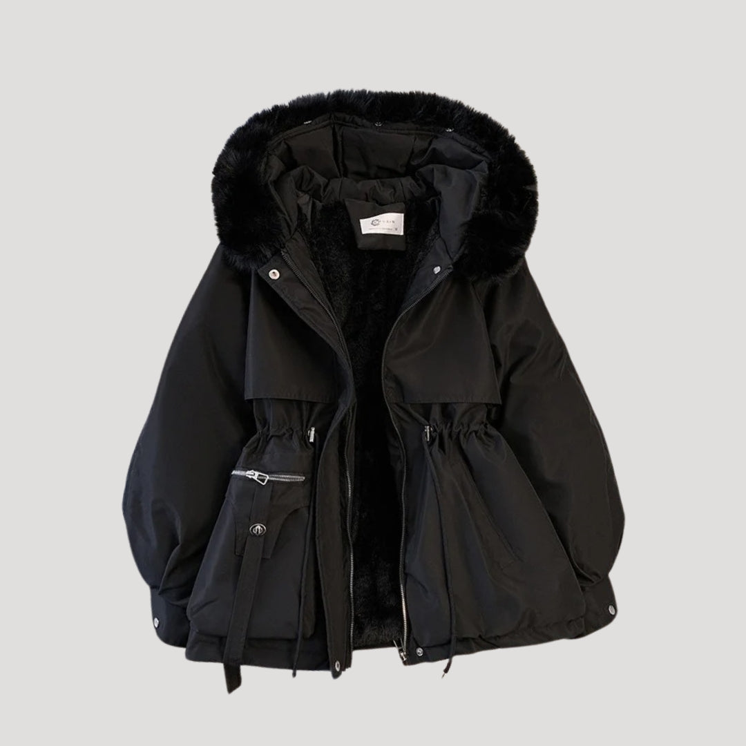 Women’s winter parka coat faux fur hood jacket