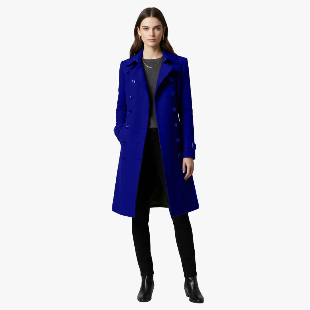 Women’s Double-Breasted Peacoat – Elegant Tailored Winter Coat