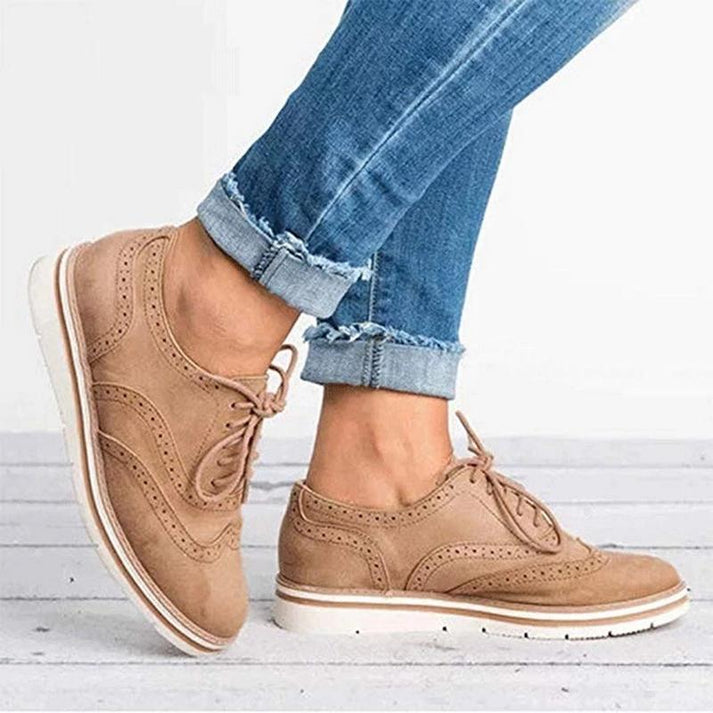 Women’s Soft Suede Oxford Shoes – Blush Pink Edition