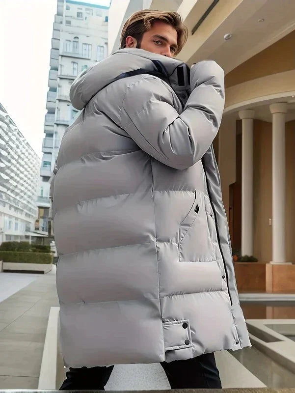 Men’s Long Winter Parka – Modern Warmth with Urban Edge