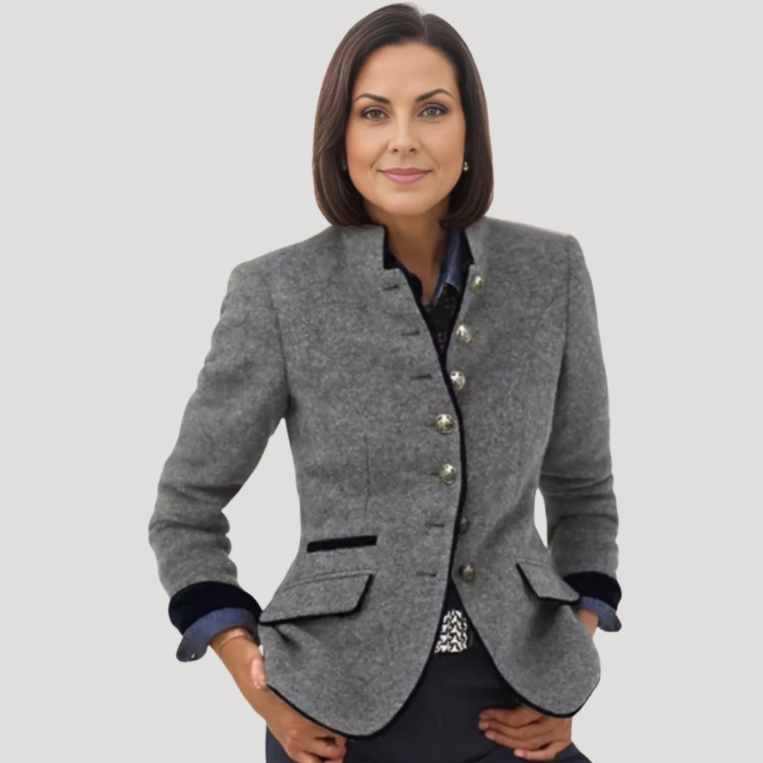 Women’s Tailored Tweed Blazer – Elegant Structured Jacket for Smart & Casual Wear