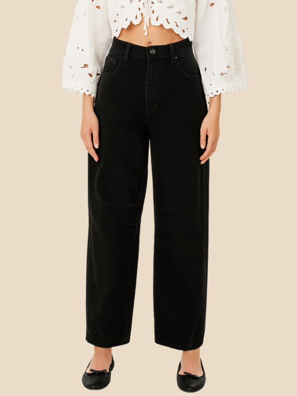 Women’s Wide-Leg Leopard Print Jeans – High-Waist Statement Trousers