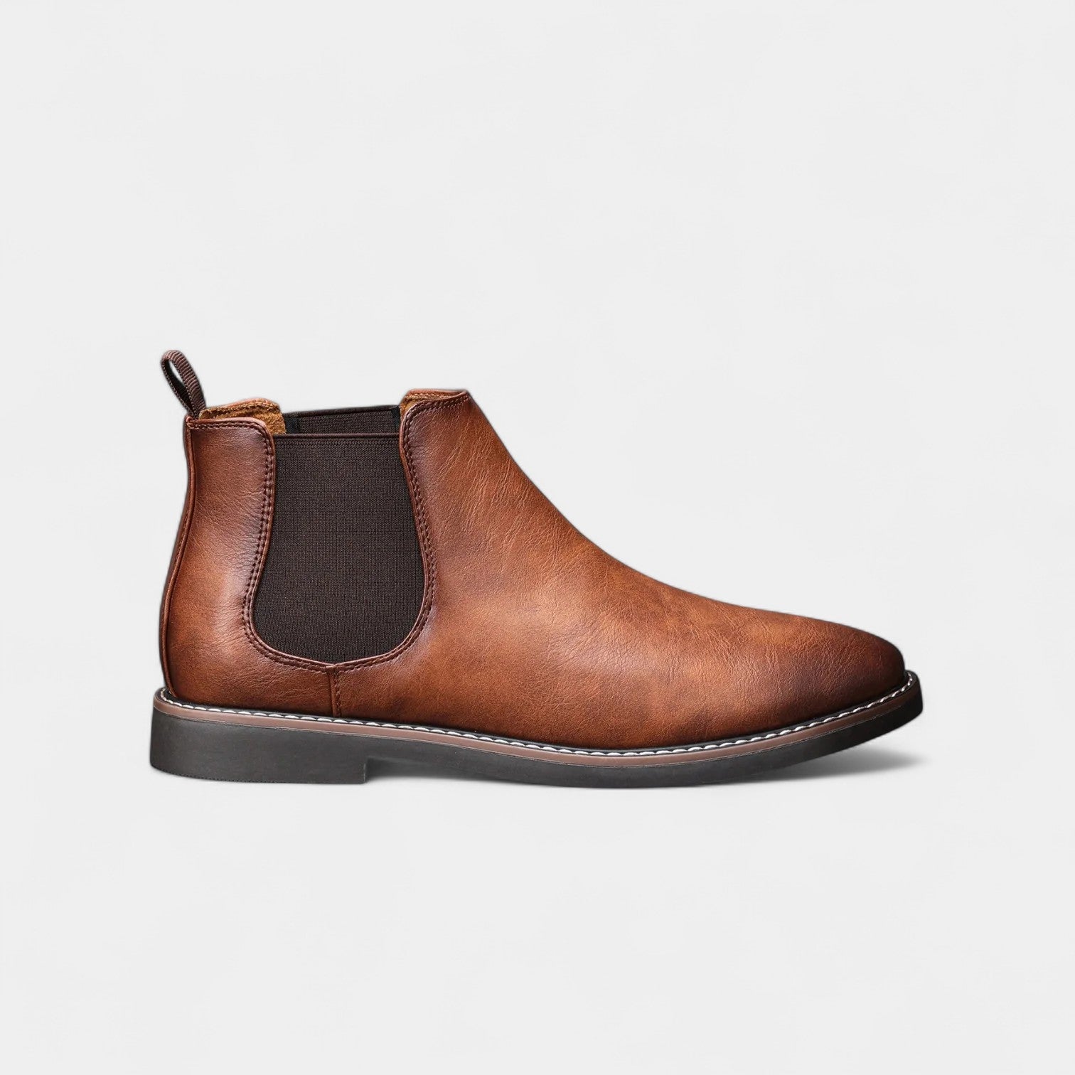 Men’s Classic Black Chelsea Boots – Premium Leather Look, Comfort Fit