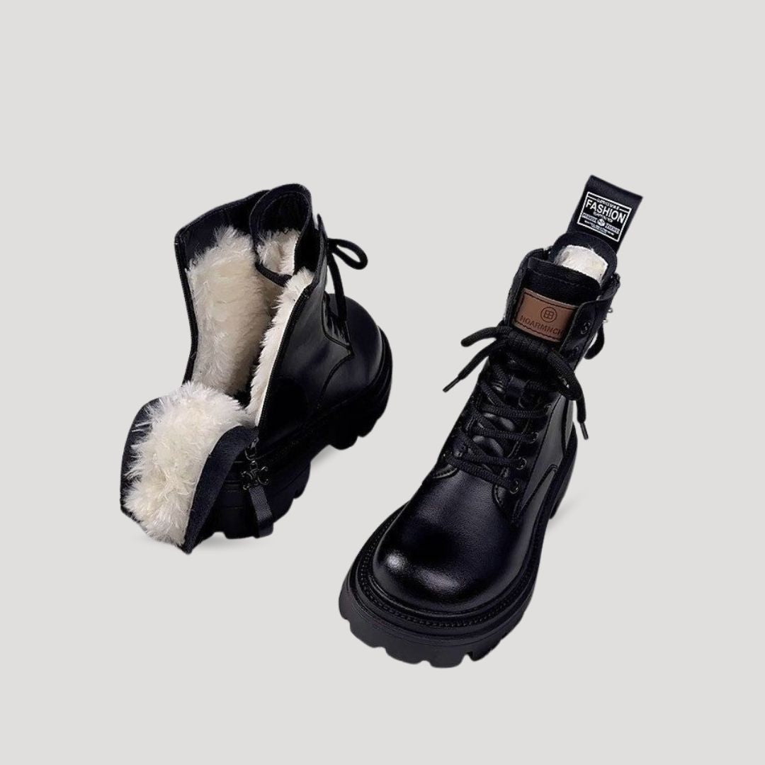 Women’s Chunky Lace-Up Combat Boots – Winter-Ready Edition