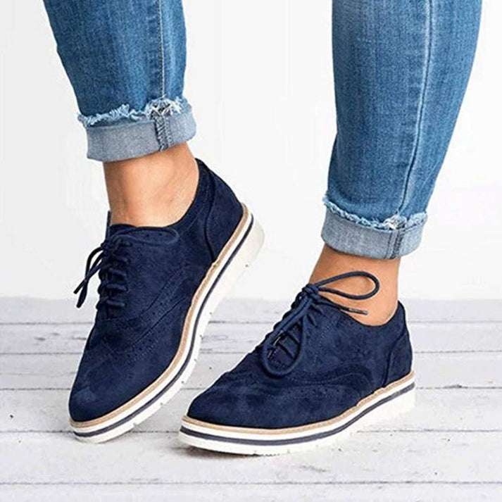 Women’s Soft Suede Oxford Shoes – Blush Pink Edition