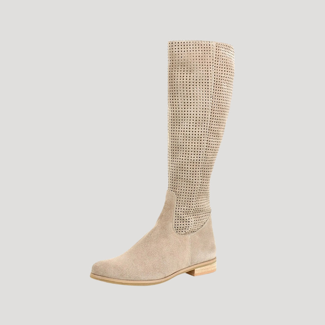 Women’s suede knee high boots – flat heel