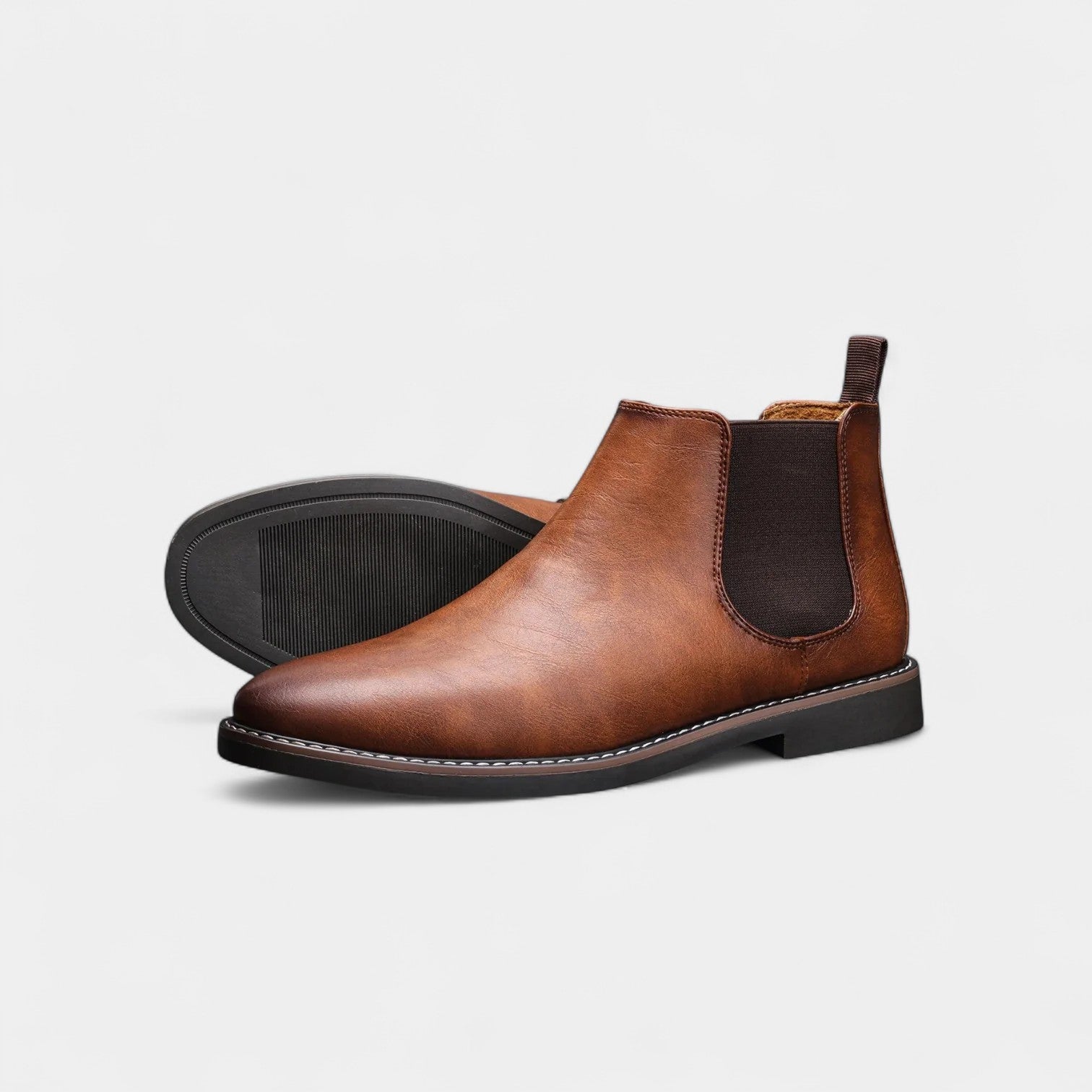 Men’s Classic Black Chelsea Boots – Premium Leather Look, Comfort Fit