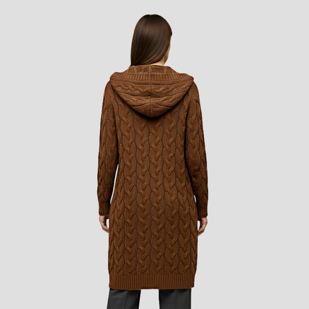Elise | Cable Knit Long Cardigan