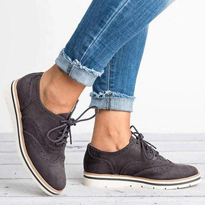 Women’s Soft Suede Oxford Shoes – Blush Pink Edition