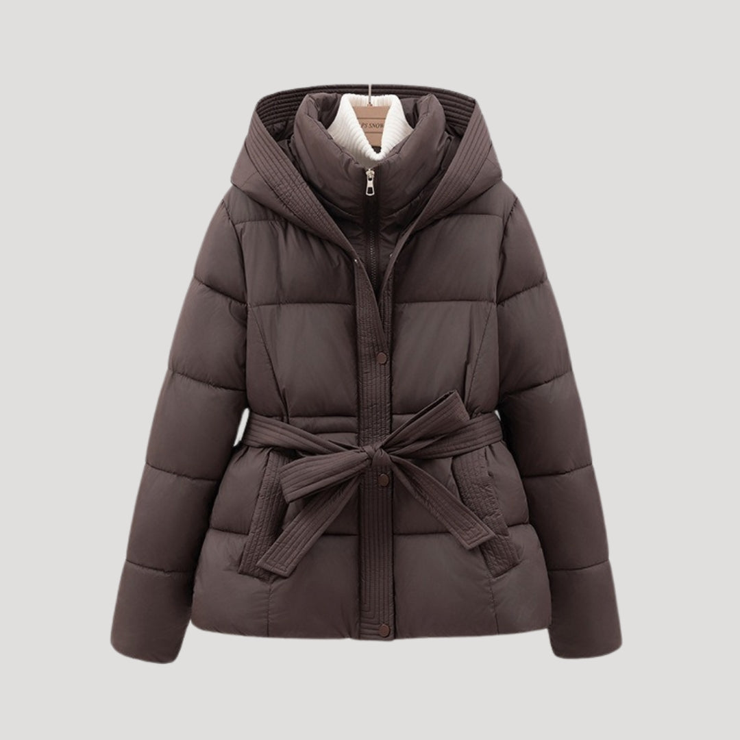 Women’s Belted Puffer Jacket – Warm Winter Comfort Edition