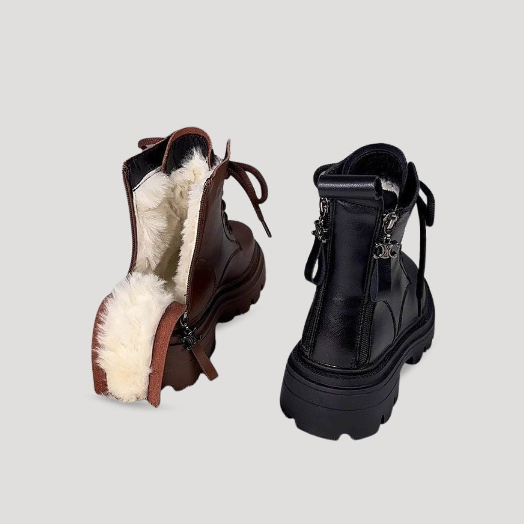 Women’s Chunky Lace-Up Combat Boots – Winter-Ready Edition