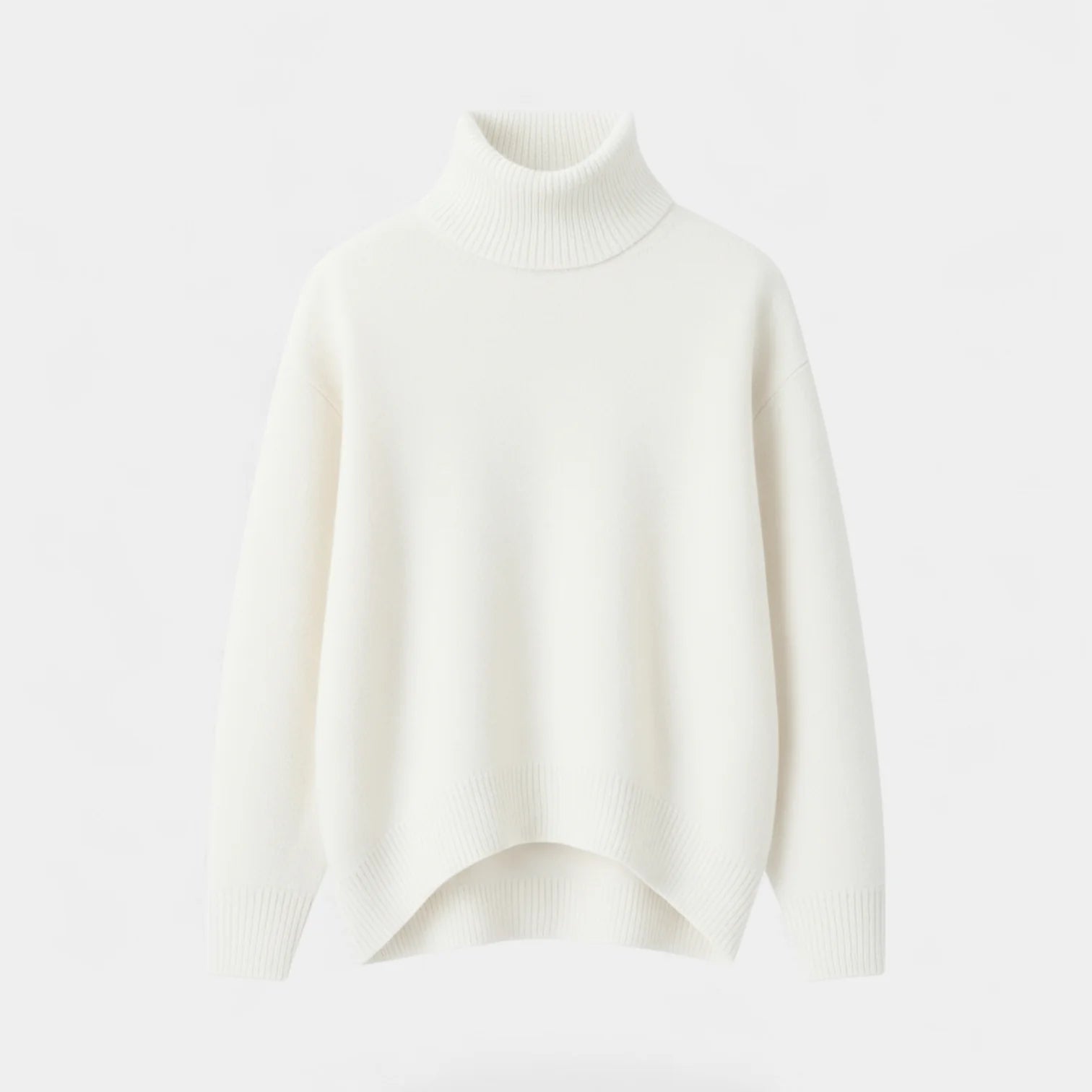 Classic Black Turtleneck Knit Sweater for Women