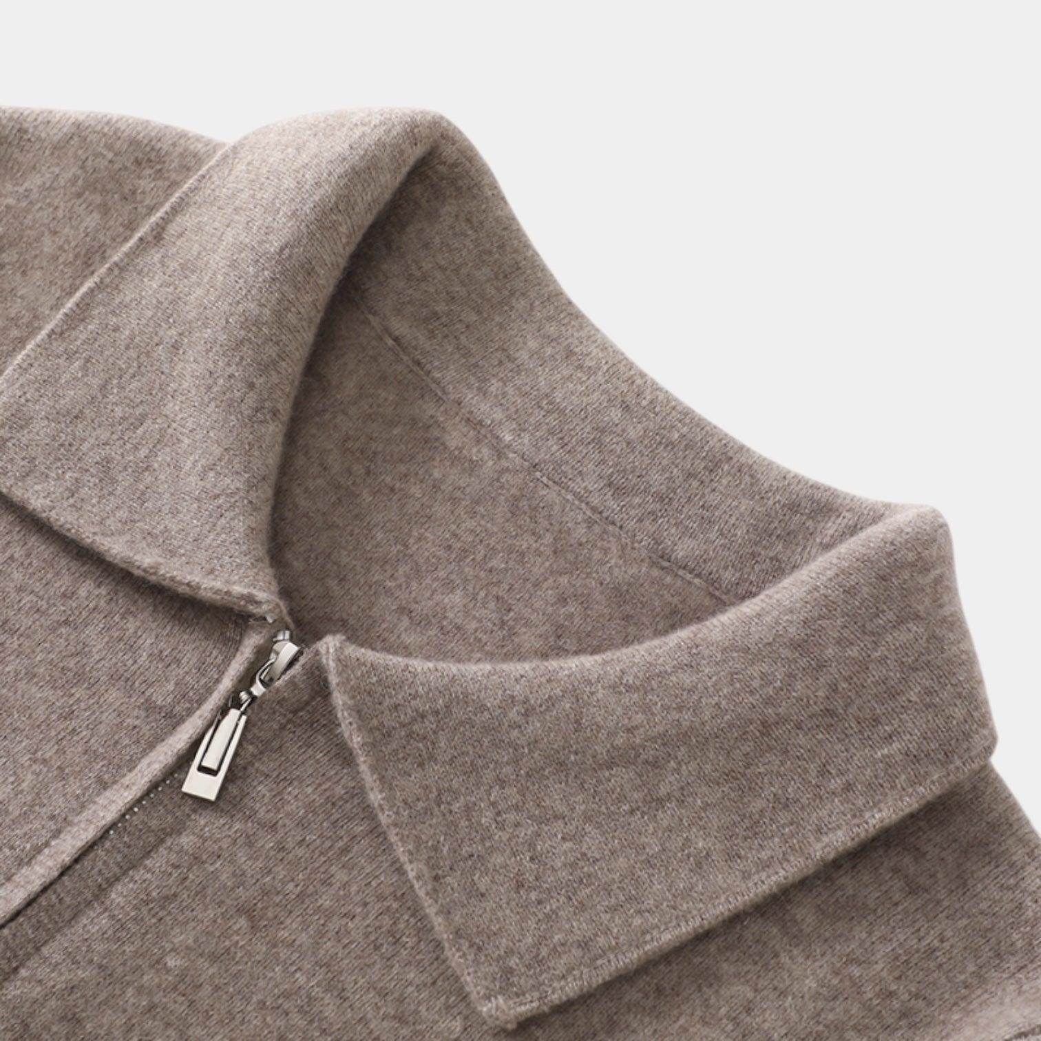 Men's Pure Cashmere Zipper Polo Cardigan
