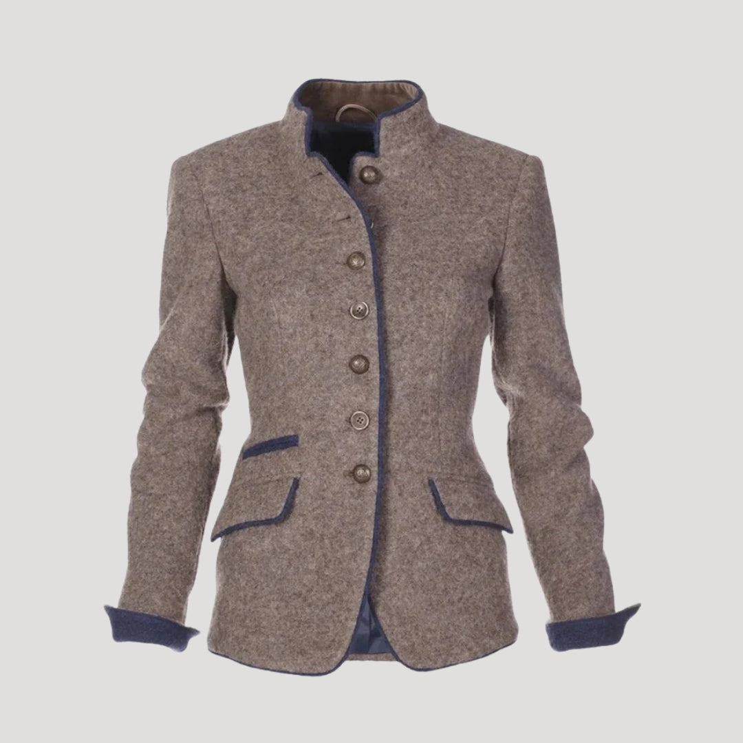 Women’s Tailored Tweed Blazer – Elegant Structured Jacket for Smart & Casual Wear