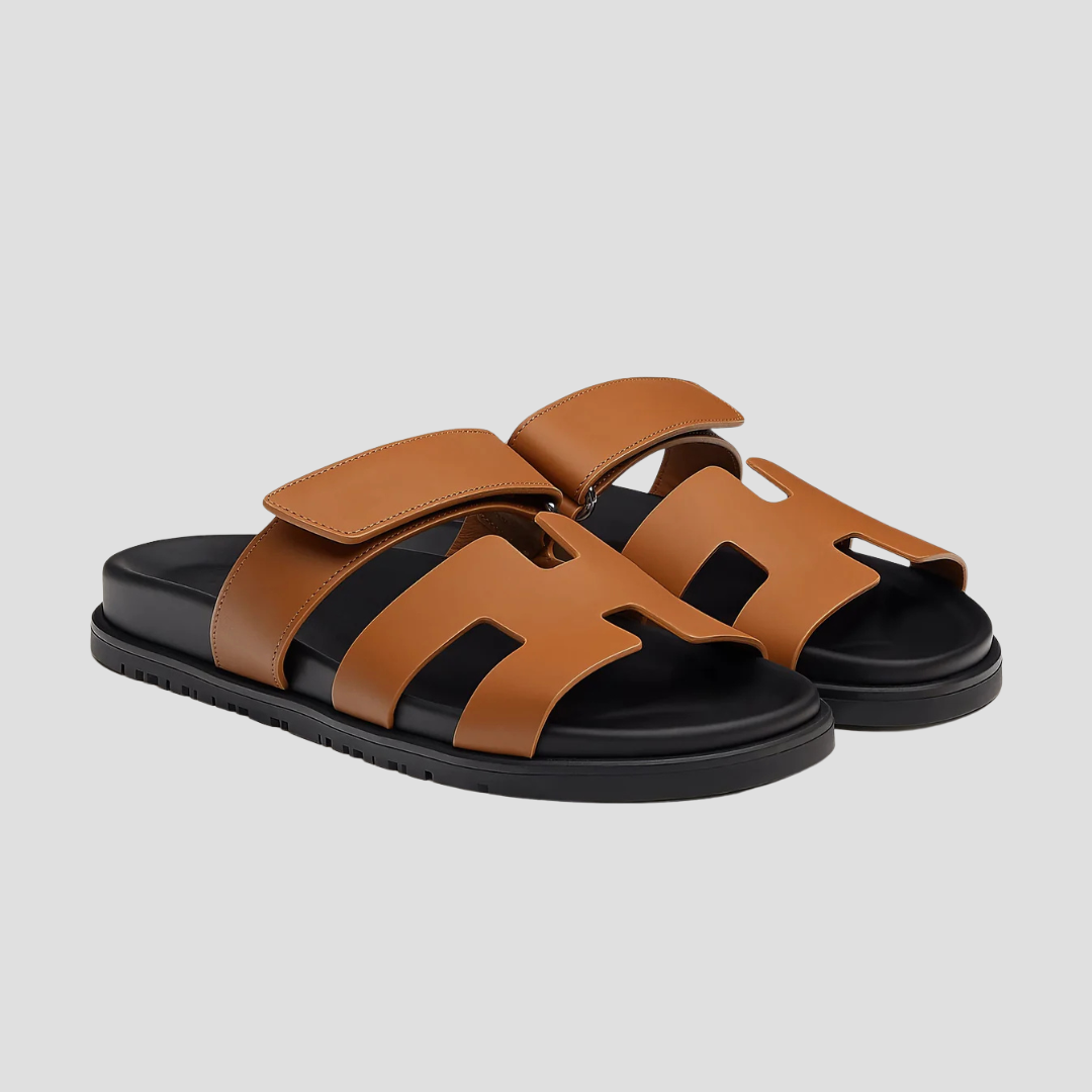 Men’s Luxury Leather Slides – Minimal Design & Soft Comfort