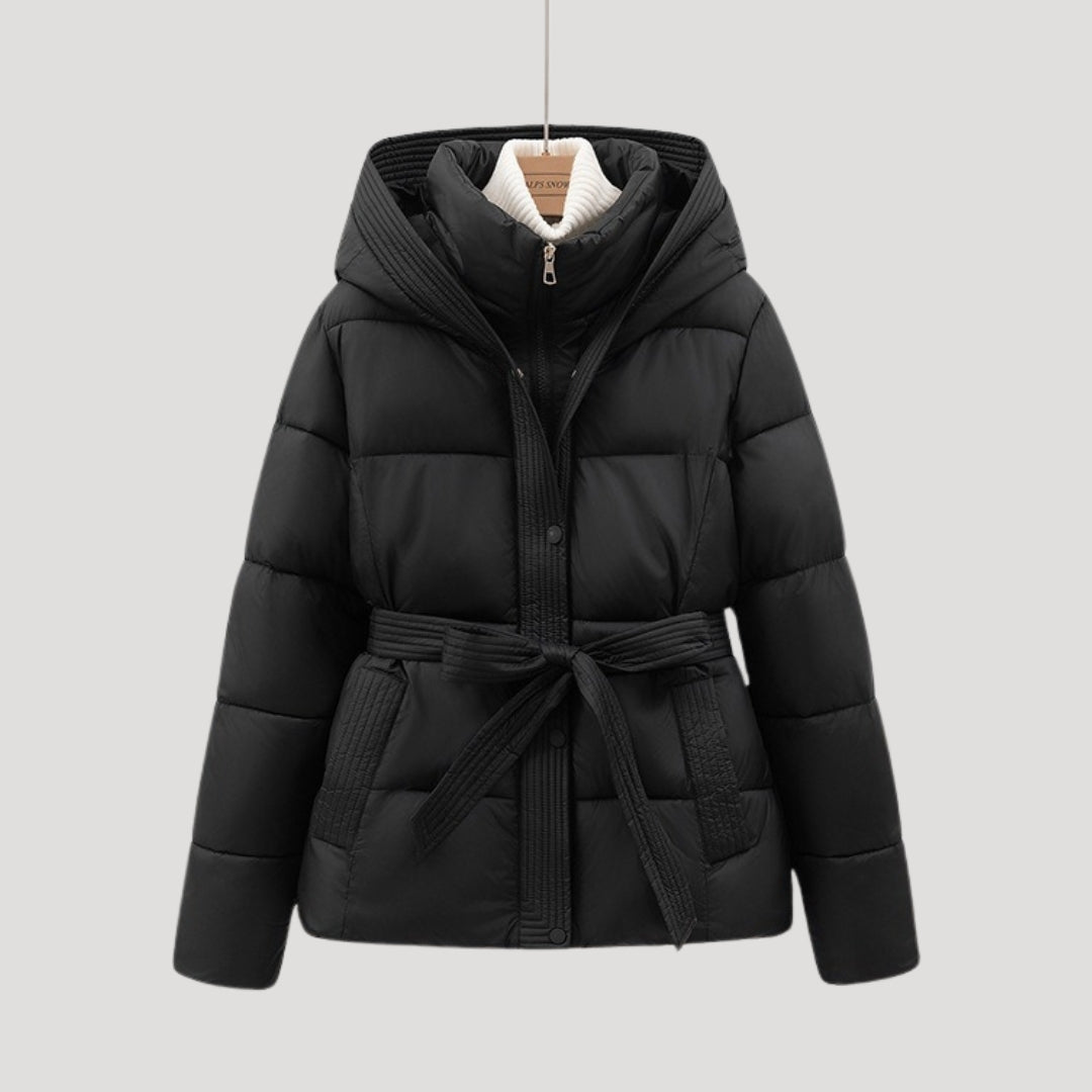 Women’s Belted Puffer Jacket – Warm Winter Comfort Edition
