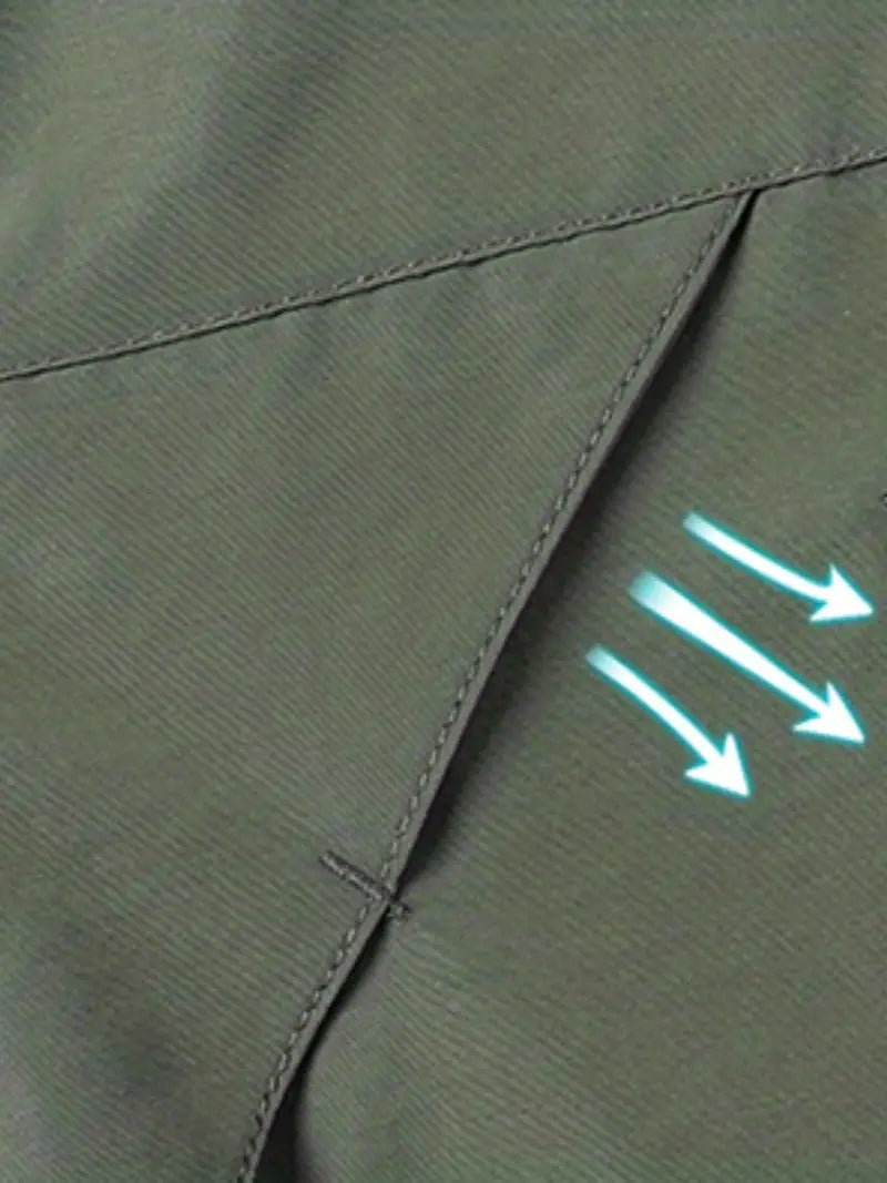Men's Waterproof Rain Jacket with Hood and Zip Pockets for Outdoors