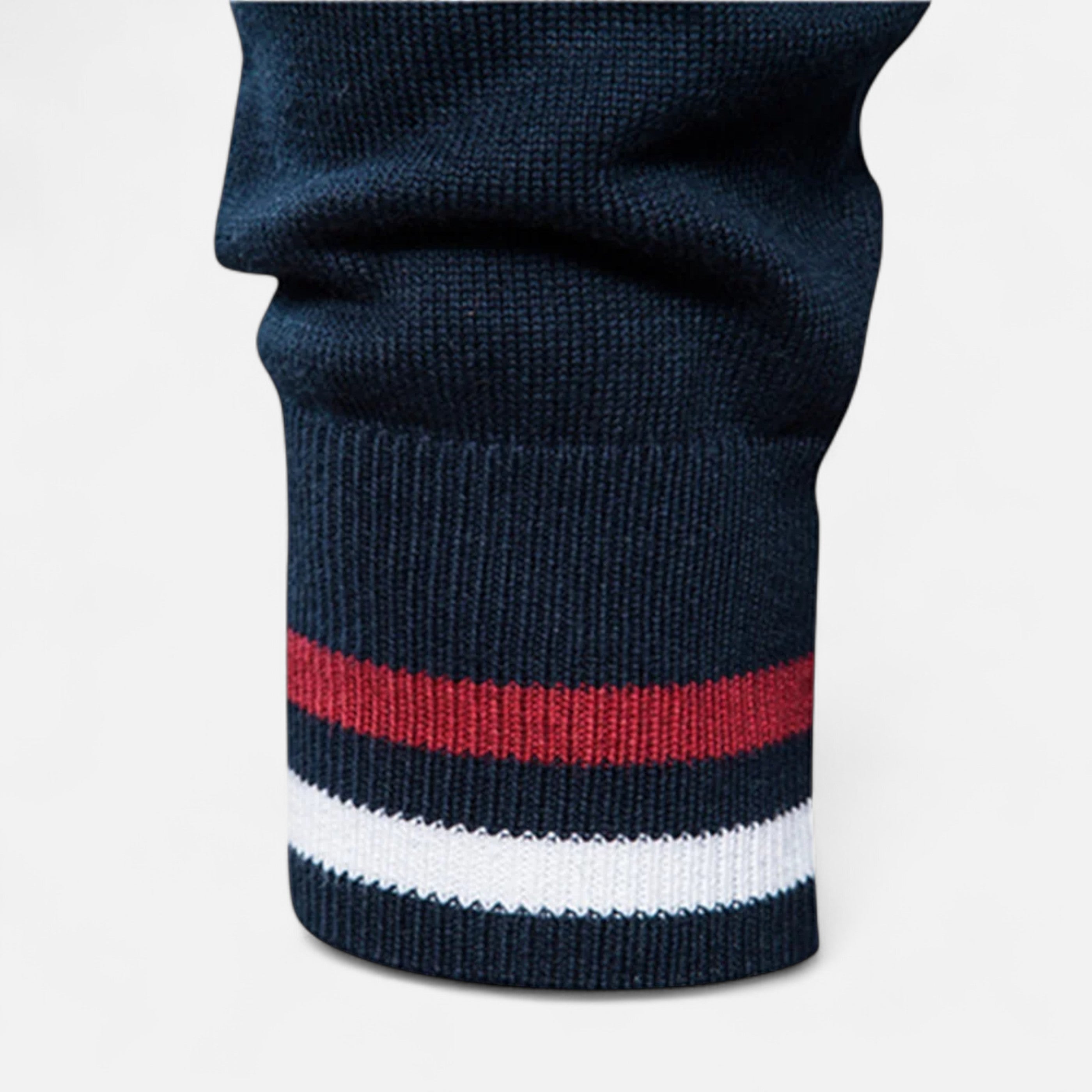 Heritage Zip-Up Knit Sweater – Dual-Tone Comfort & Classic Style