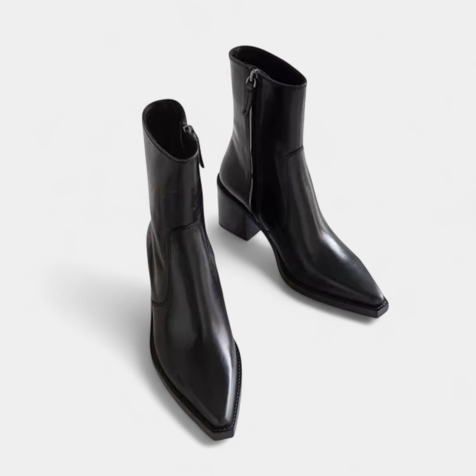 Women’s Heeled Ankle Boots – Pointed Toe, Block Heel