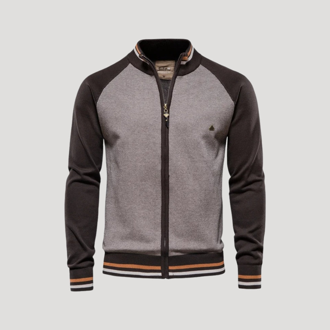 Heritage Zip-Up Knit Jacket – Dual Tone Comfort Edition