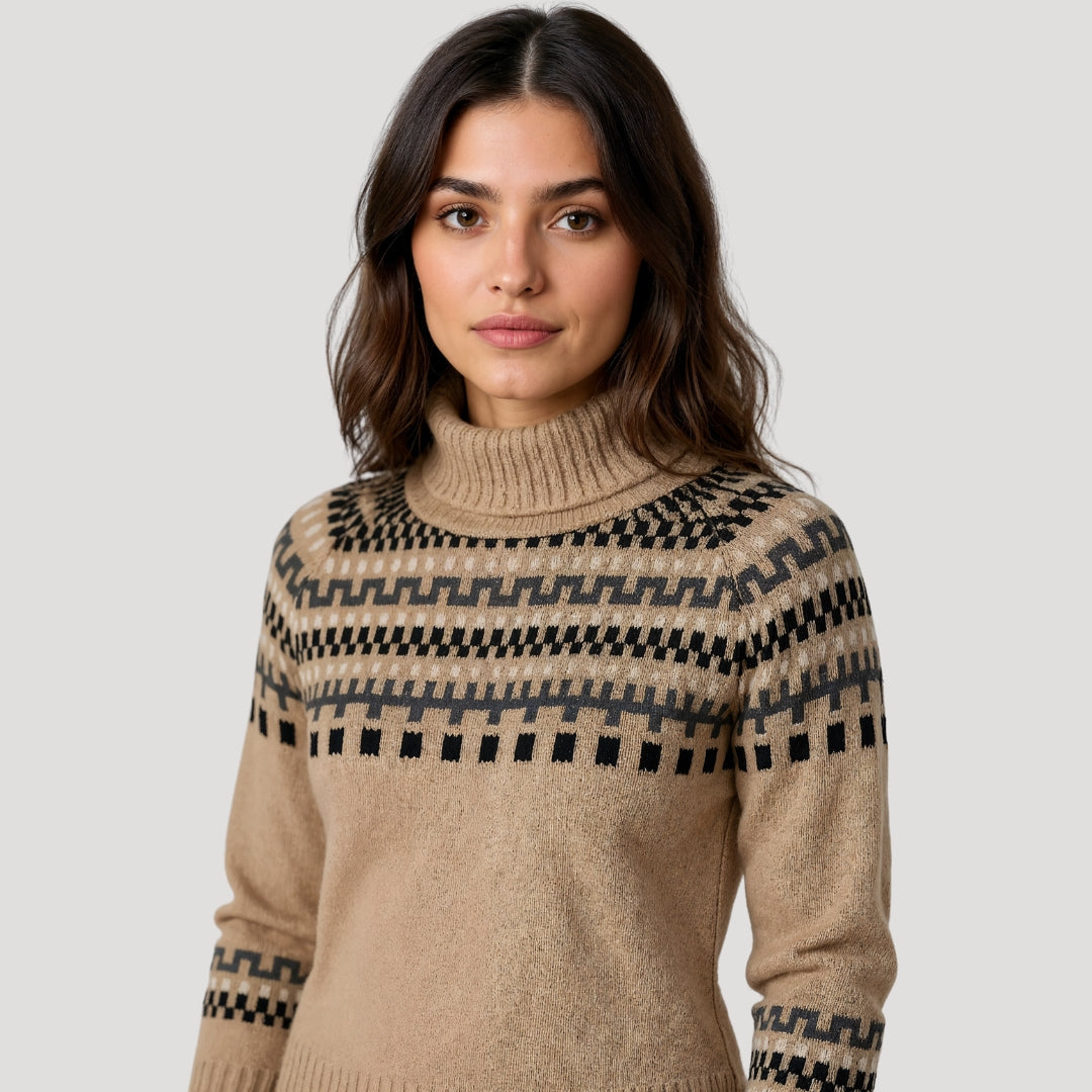 Women’s Nordic Knit Turtleneck Sweater – Winter Edition