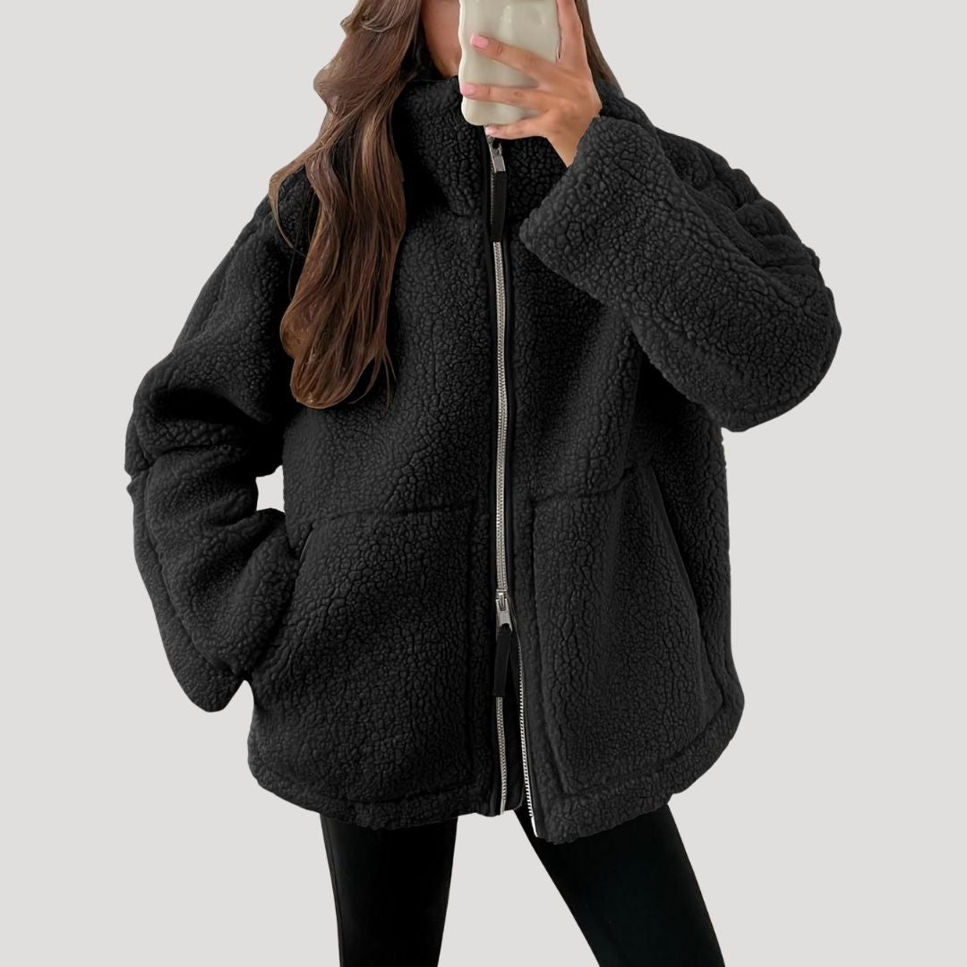 Women’s Teddy Fleece Zip Jacket – Ultra Soft & Cozy Winter Essential