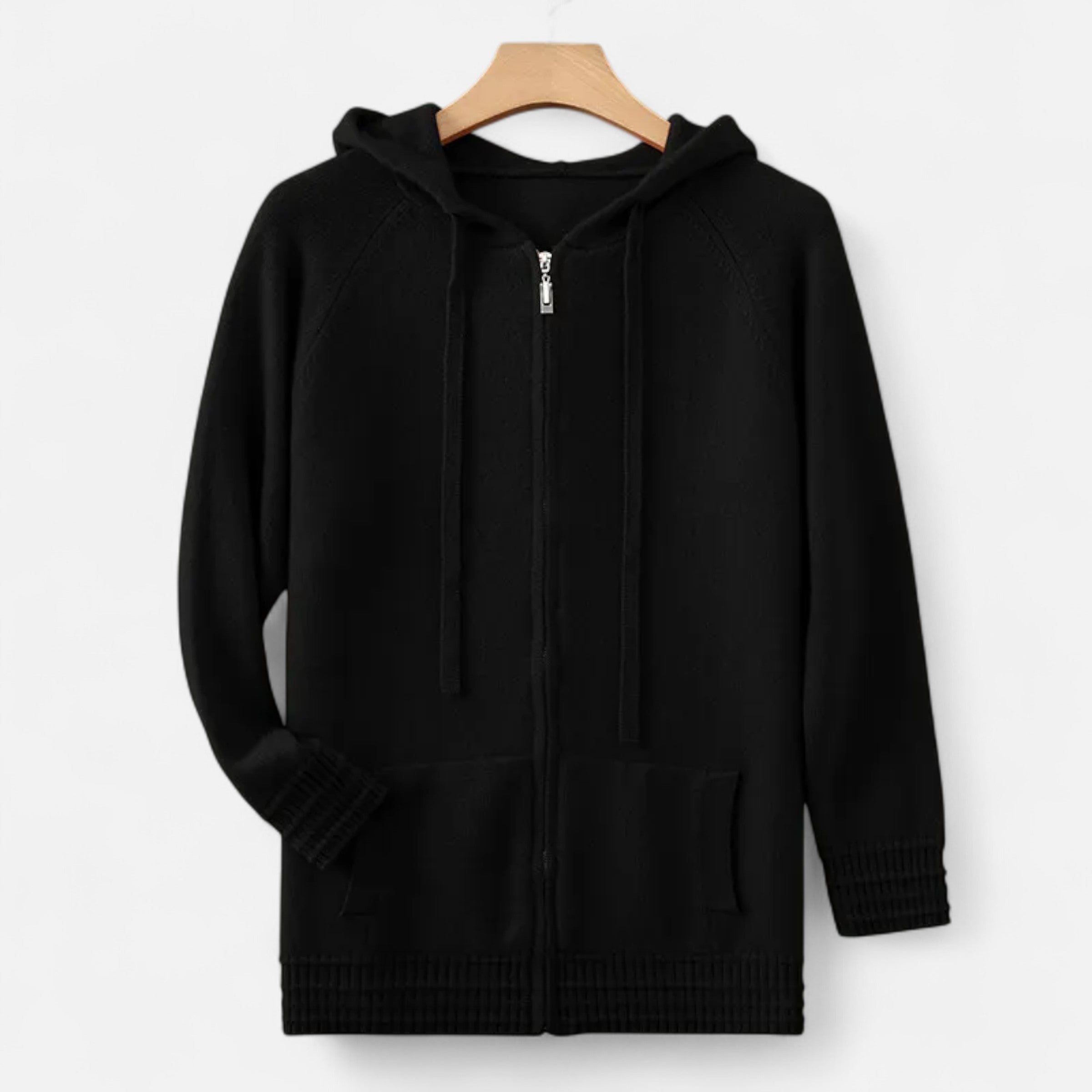 Premium Knit Hooded Zip Cardigan – Warm Minimal & Stylish