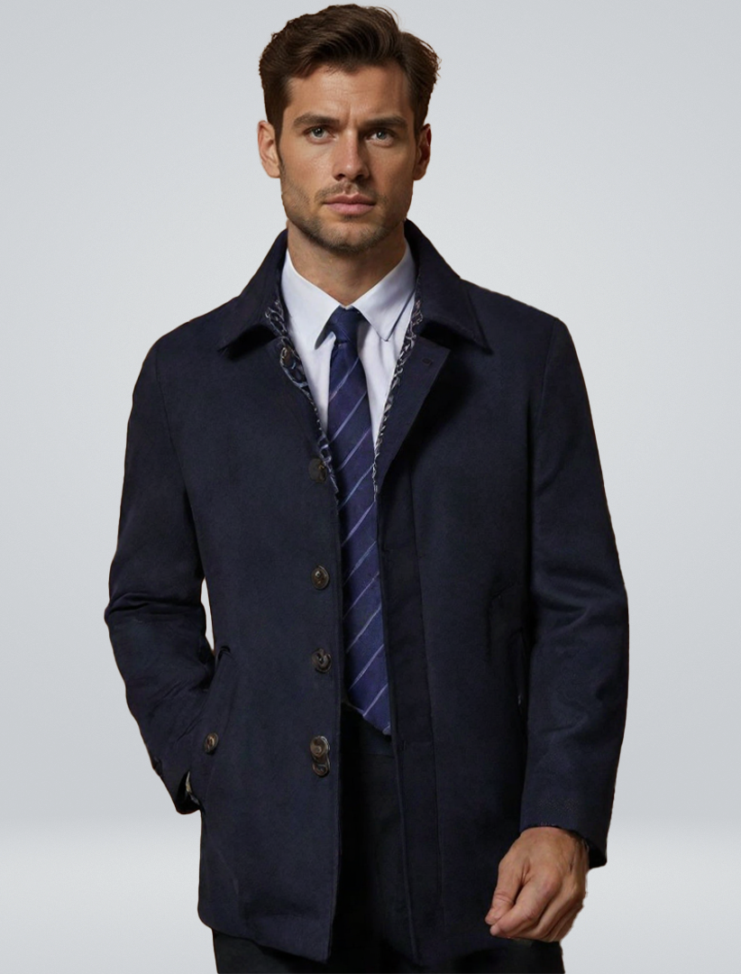 Men’s Double-Breasted Wool Coat – Warm, Elegant & Modern Winter Style
