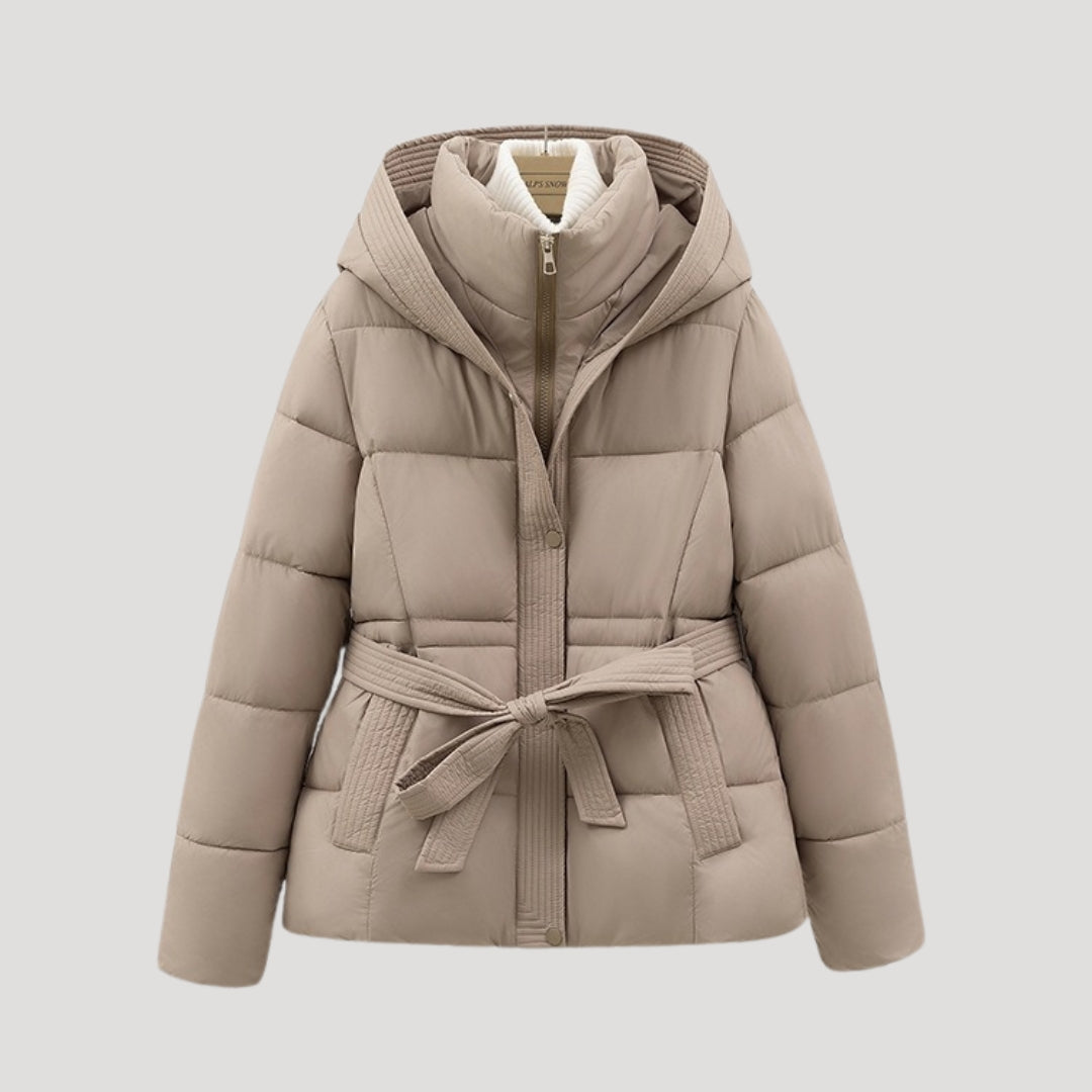 Women’s Belted Puffer Jacket – Warm Winter Comfort Edition