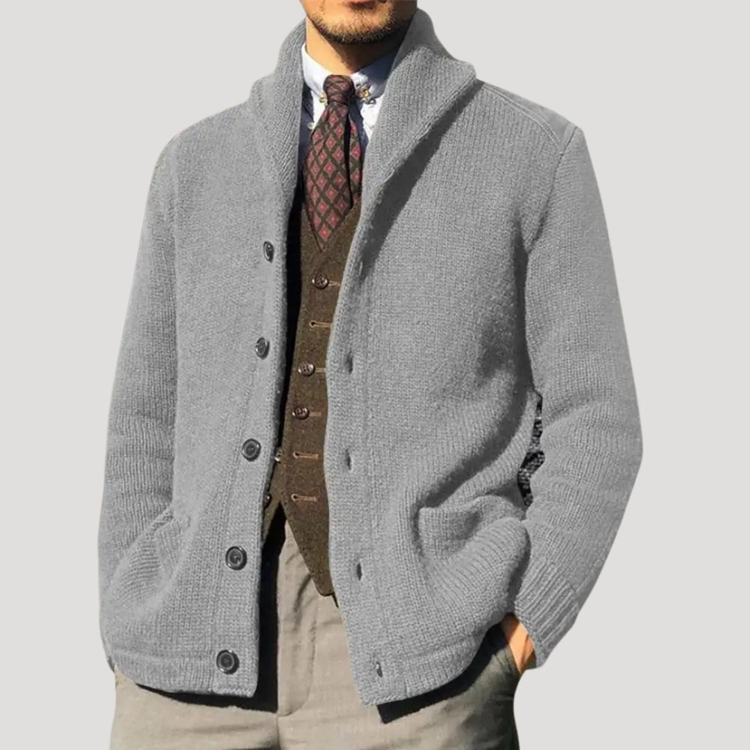 Men’s Classic Shawl Collar Cardigan – Soft Knit Button-Up Sweater