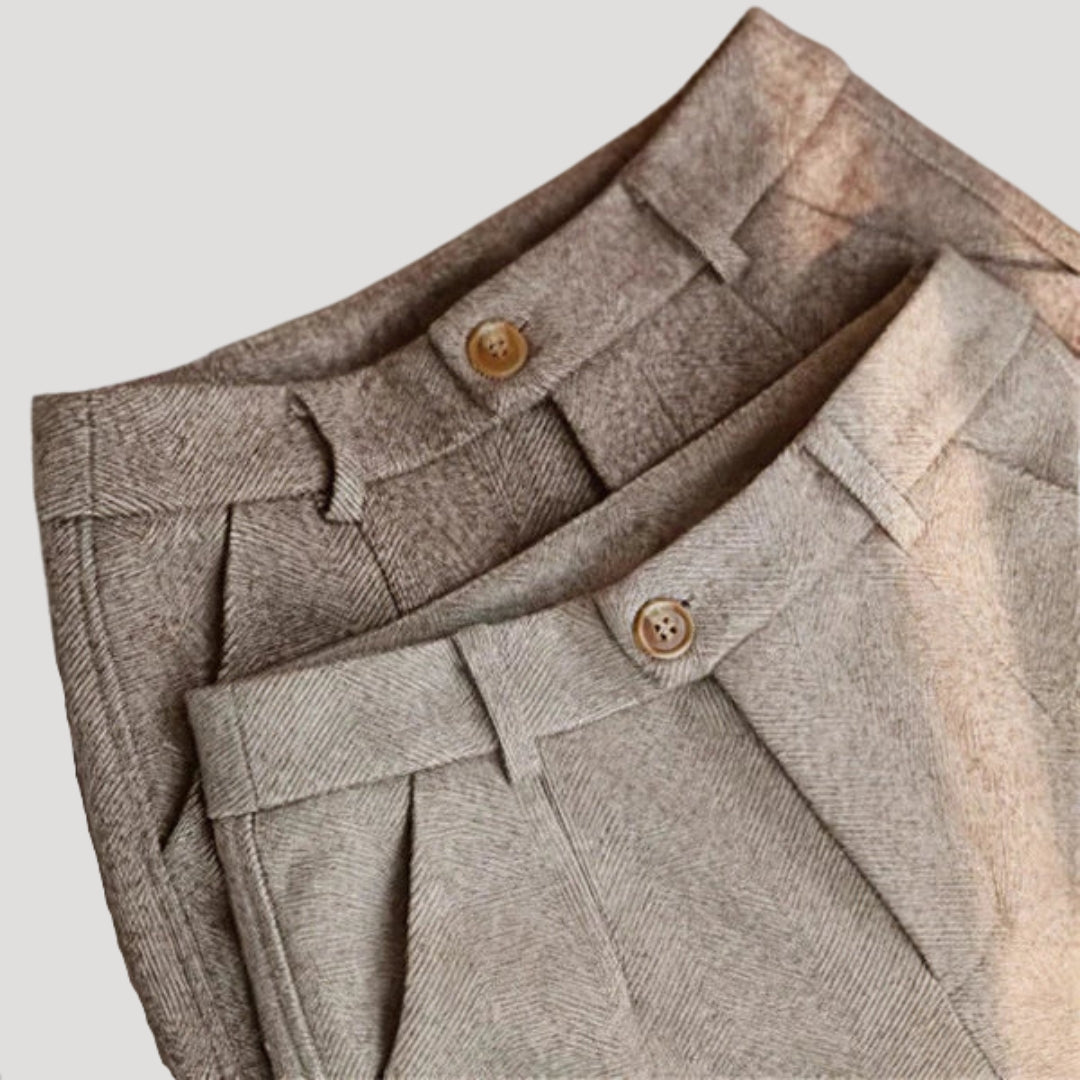 Men’s Soft Casual Tailored Pants – Stretch Comfort Smart Trousers