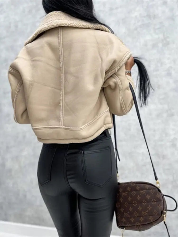 Women’s Faux Shearling Aviator Jacket