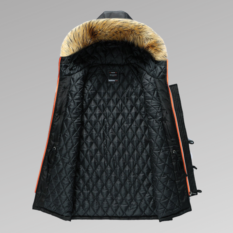 Men’s Waterproof Parka with Faux Fur Hood – Thermal Winter Coat