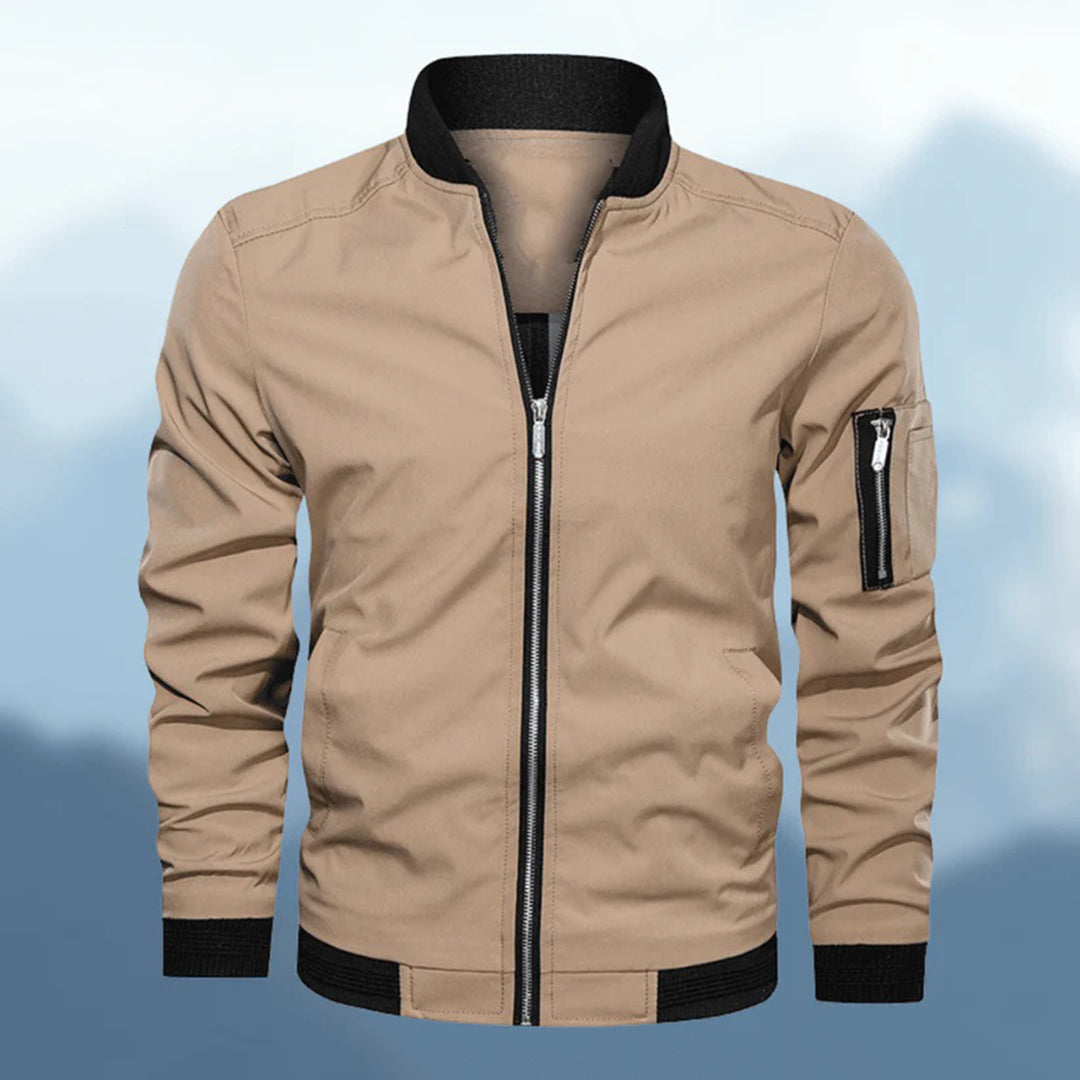 Men’s Jet Black Bomber Jacket – Minimalist Design, Maximum Style