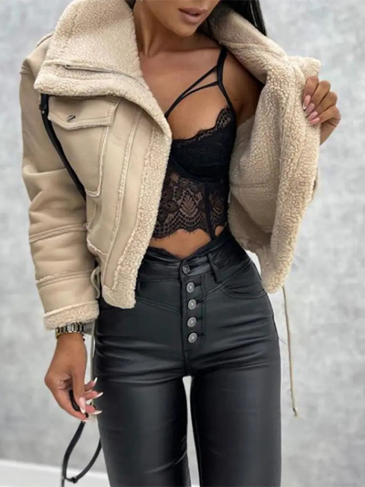 Women’s Faux Shearling Aviator Jacket