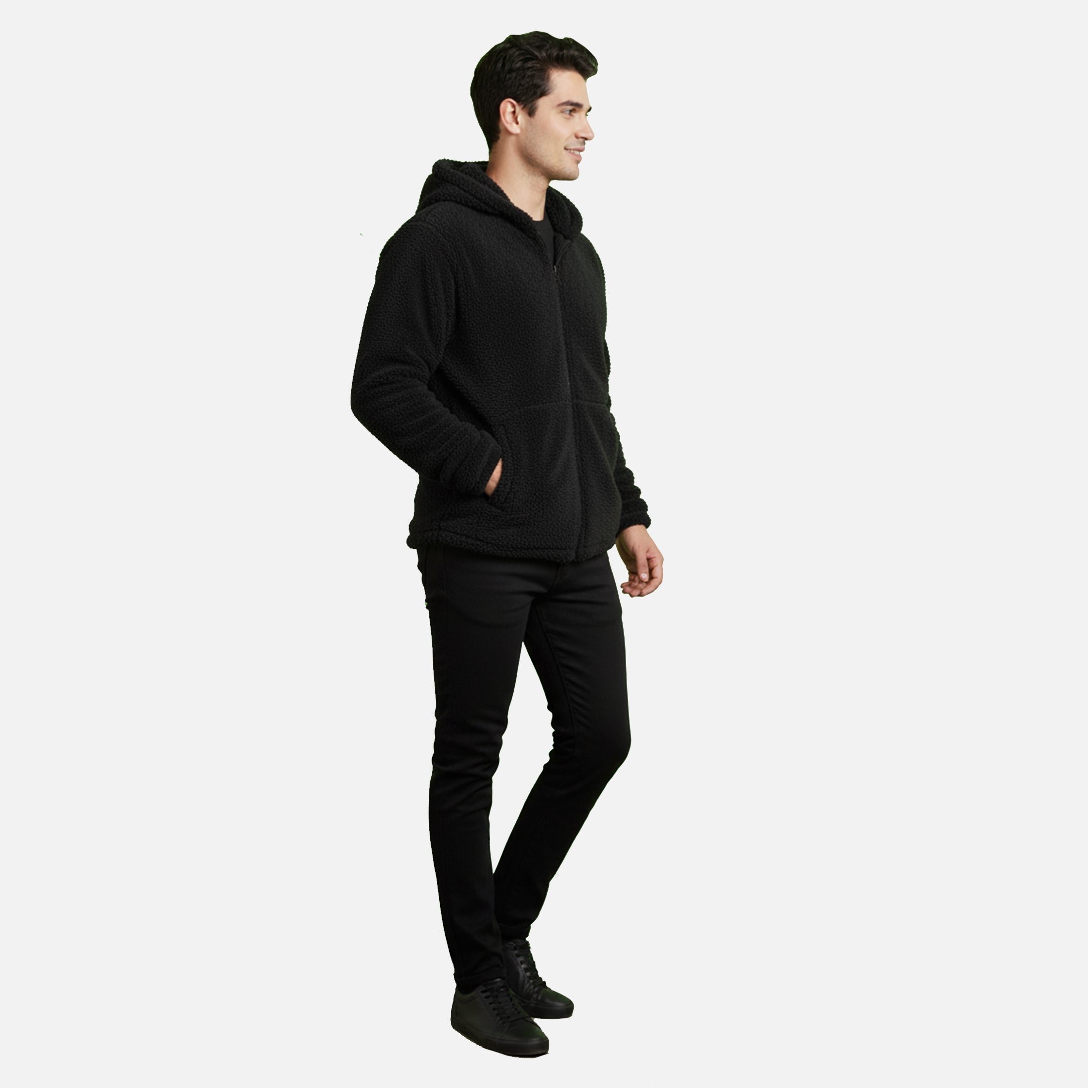 Men’s Sherpa Fleece Zip Hoodie – Ultra-Soft, Warm & Cozy Winter Comfort
