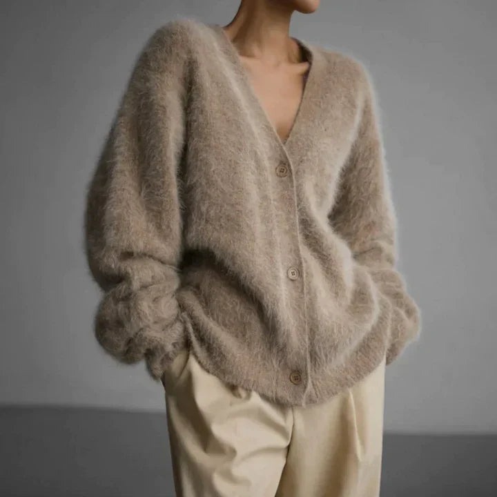 Cardigan - Fine Fiber Blend Knit & Soft Draping Warmth