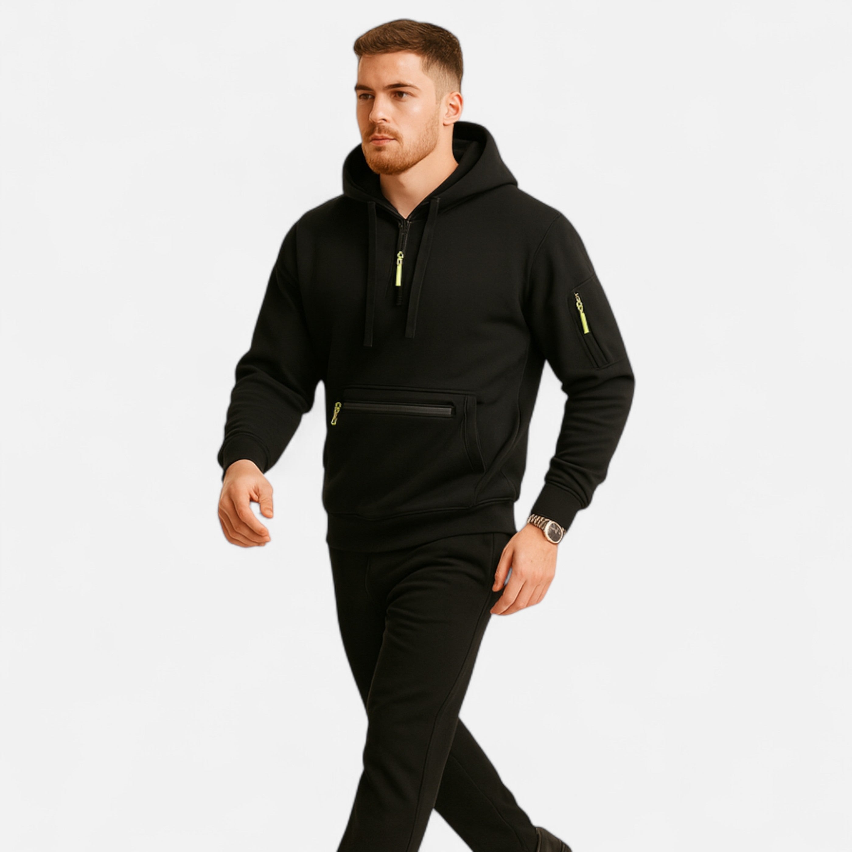 Tactical Utility Hoodie – Heavy-Duty Zip Pocket Pullover