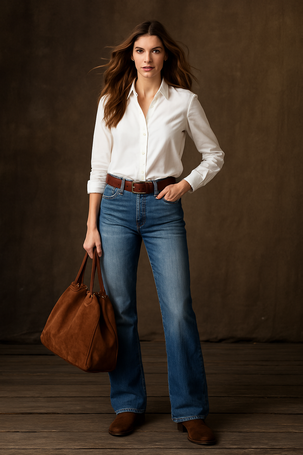 Women’s High-Waist Wide-Leg Jeans – Vintage Grey Denim