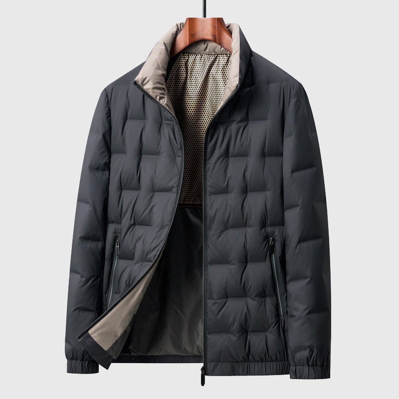 Men’s Lightweight Square Puffer Jacket – Minimal Warmth, Maximum Style