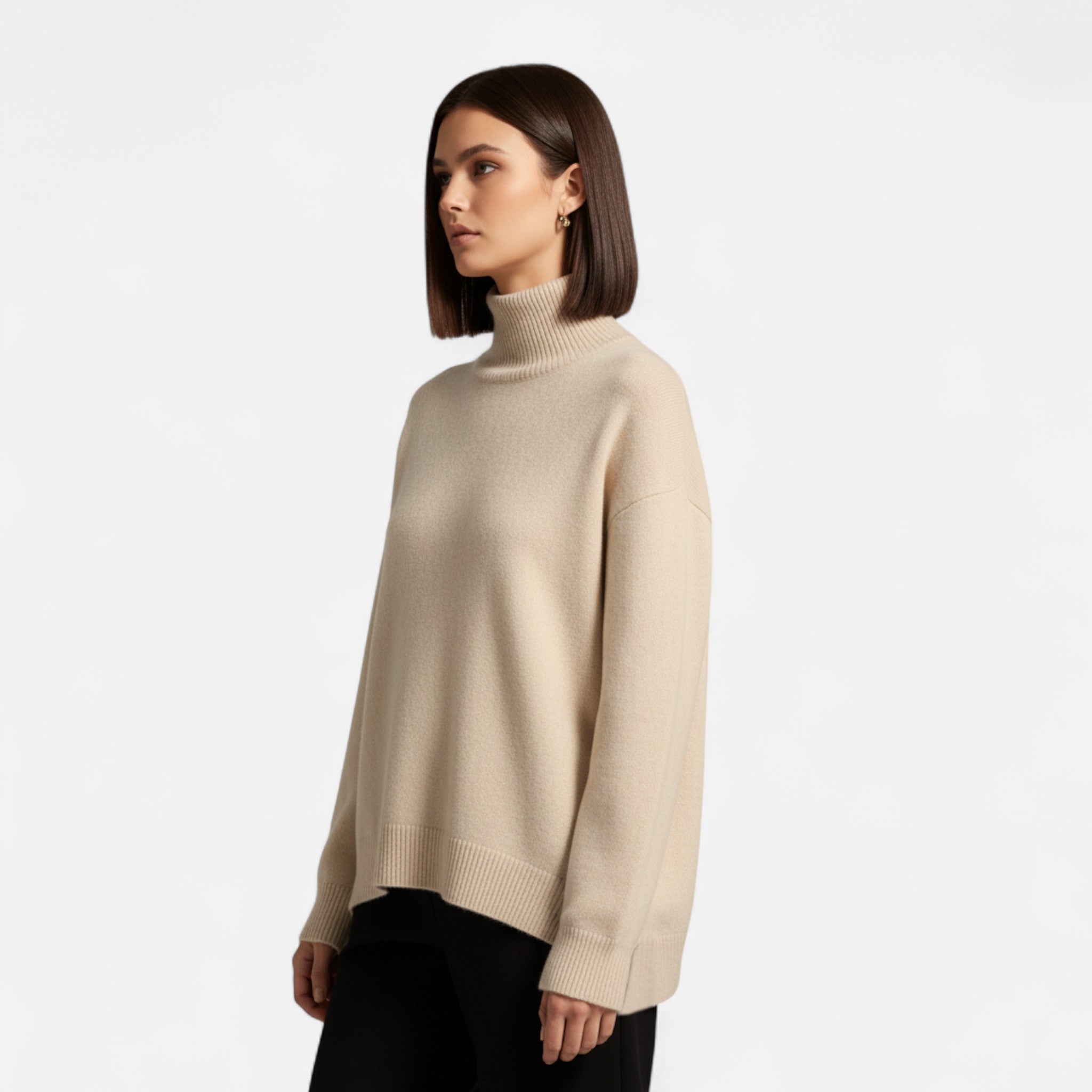 Women’s Oversized Roll Neck Jumper – Soft Knit, Relaxed Fit