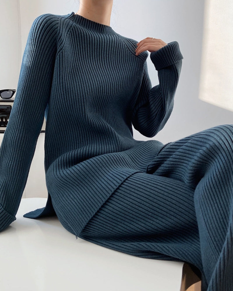 Luxuriously soft ribbed knit lounge set