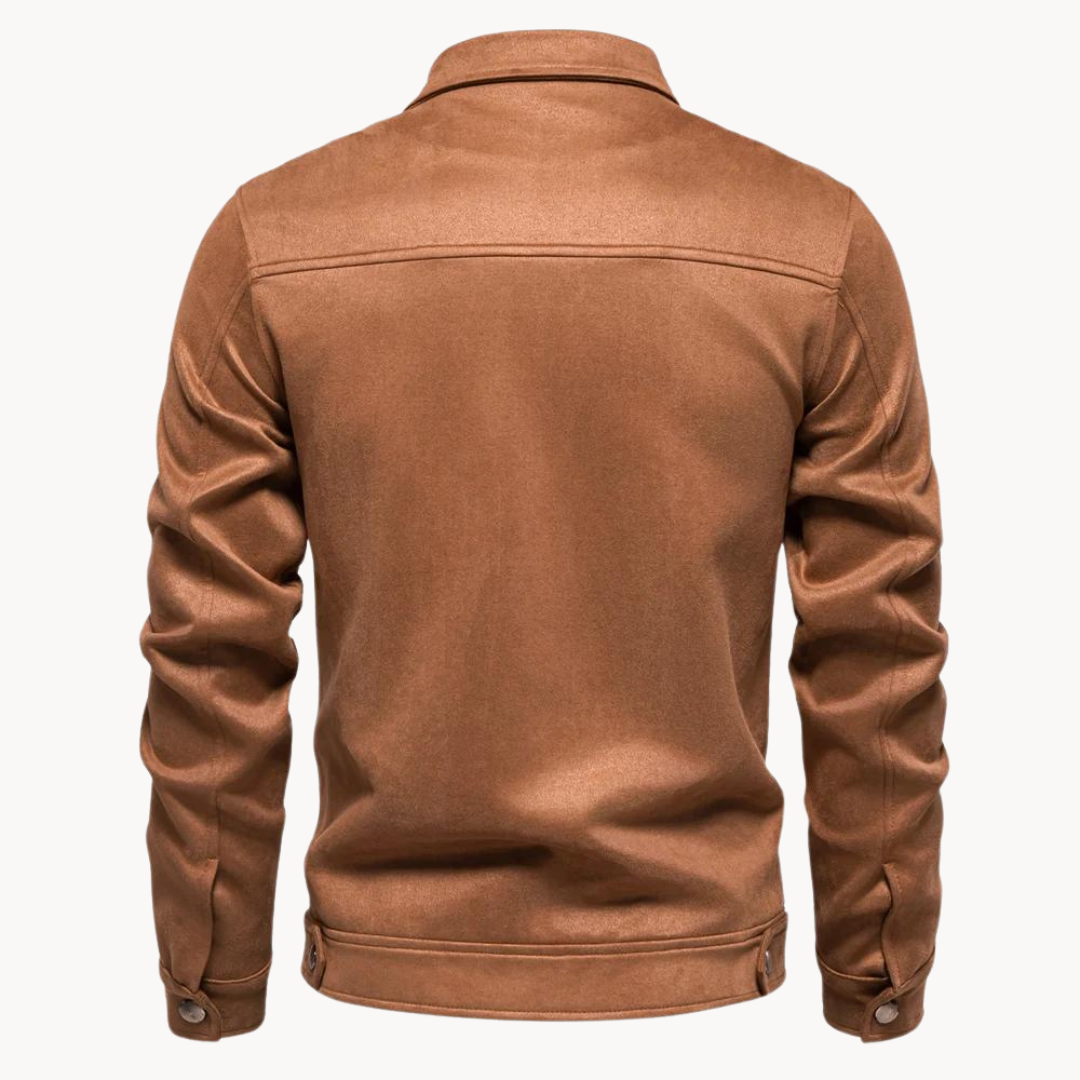 Minimal Suede-Style Jacket – Smart Modern Outerwear