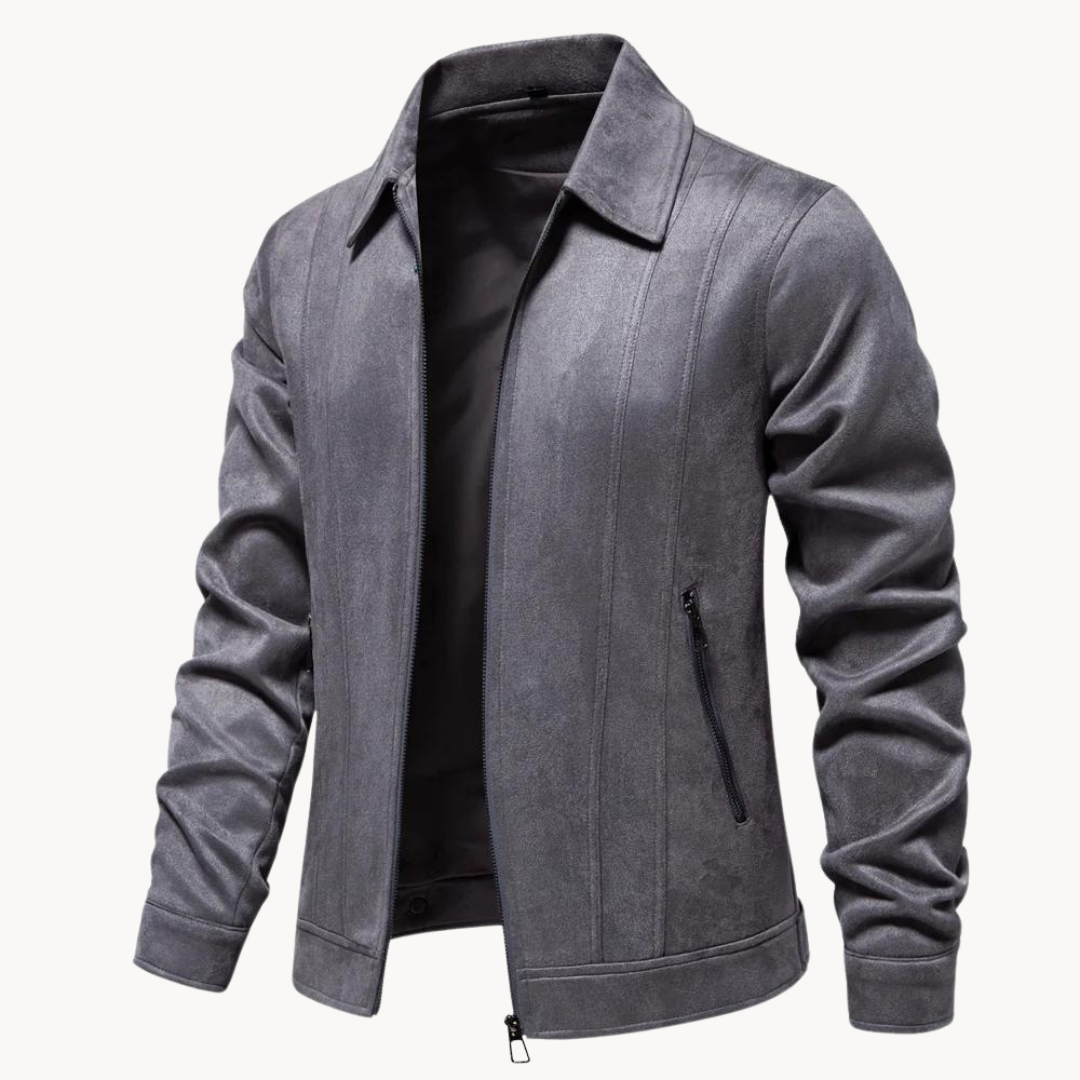 Minimal Suede-Style Jacket – Smart Modern Outerwear