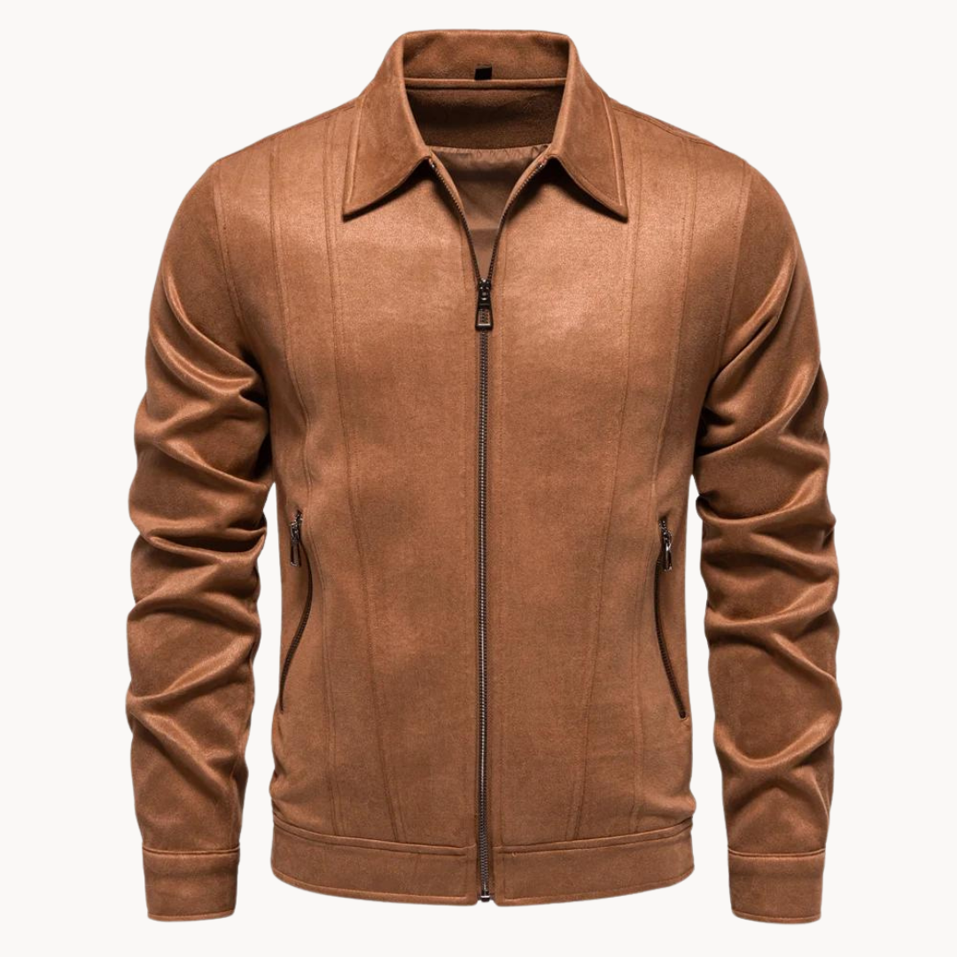 Minimal Suede-Style Jacket – Smart Modern Outerwear